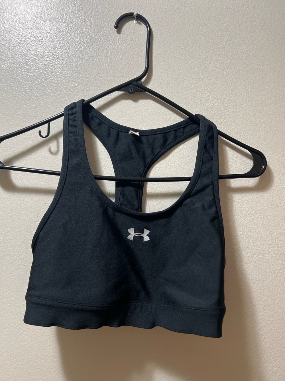 Under Armour Black Racerback Logo Sports Bra
